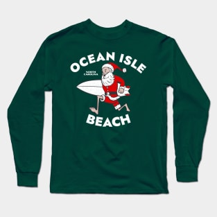 Ocean Isle Beach, NC Christmas Vacationing Skiing Santa Long Sleeve T-Shirt